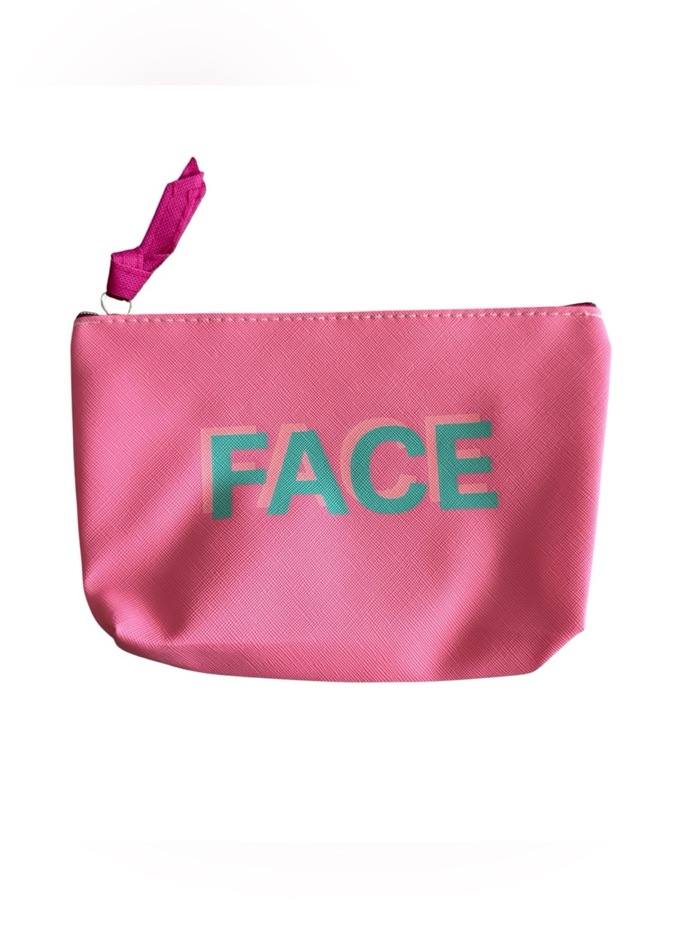 Pink “FACE” Zip Makeup Cosmetic Travel Bag FLAWED